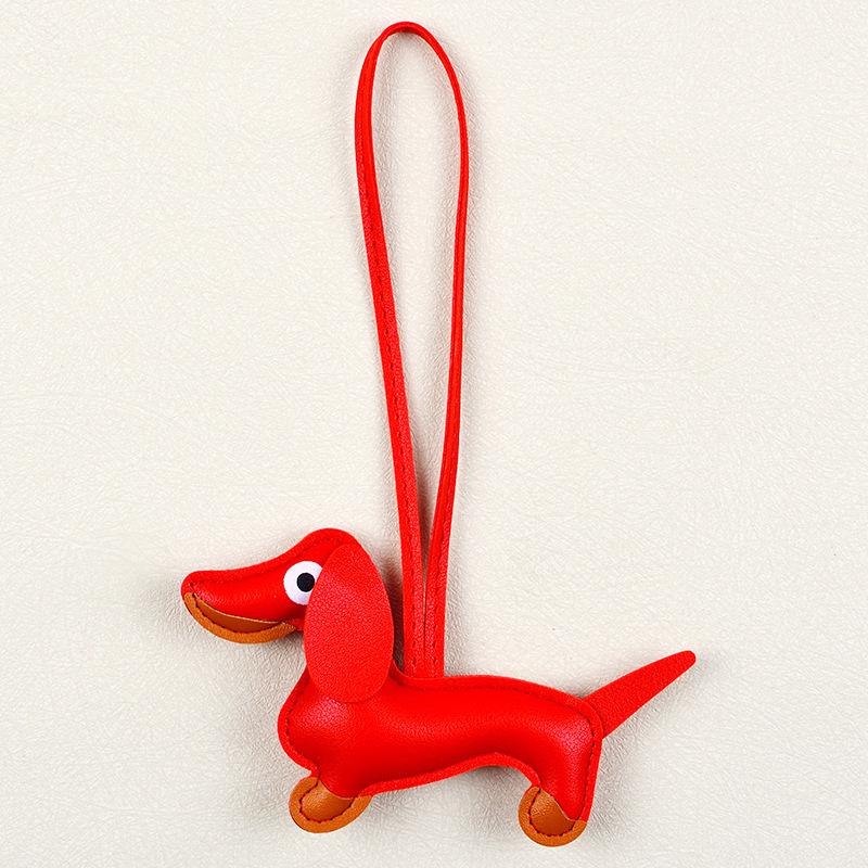 Dachshund Pendant Bag Charms: Cute, Versatile PU Puppy Keychain Accessory