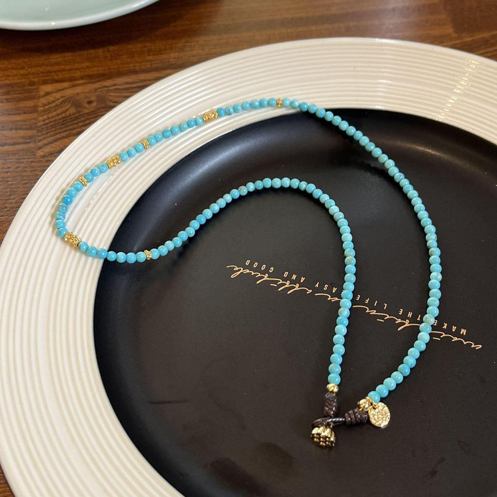 Юань Ю Высококачественное ожерелье из бирюзы: Не выцветающая, Темперамент-Личность Ключичная Цепочка для Женщин