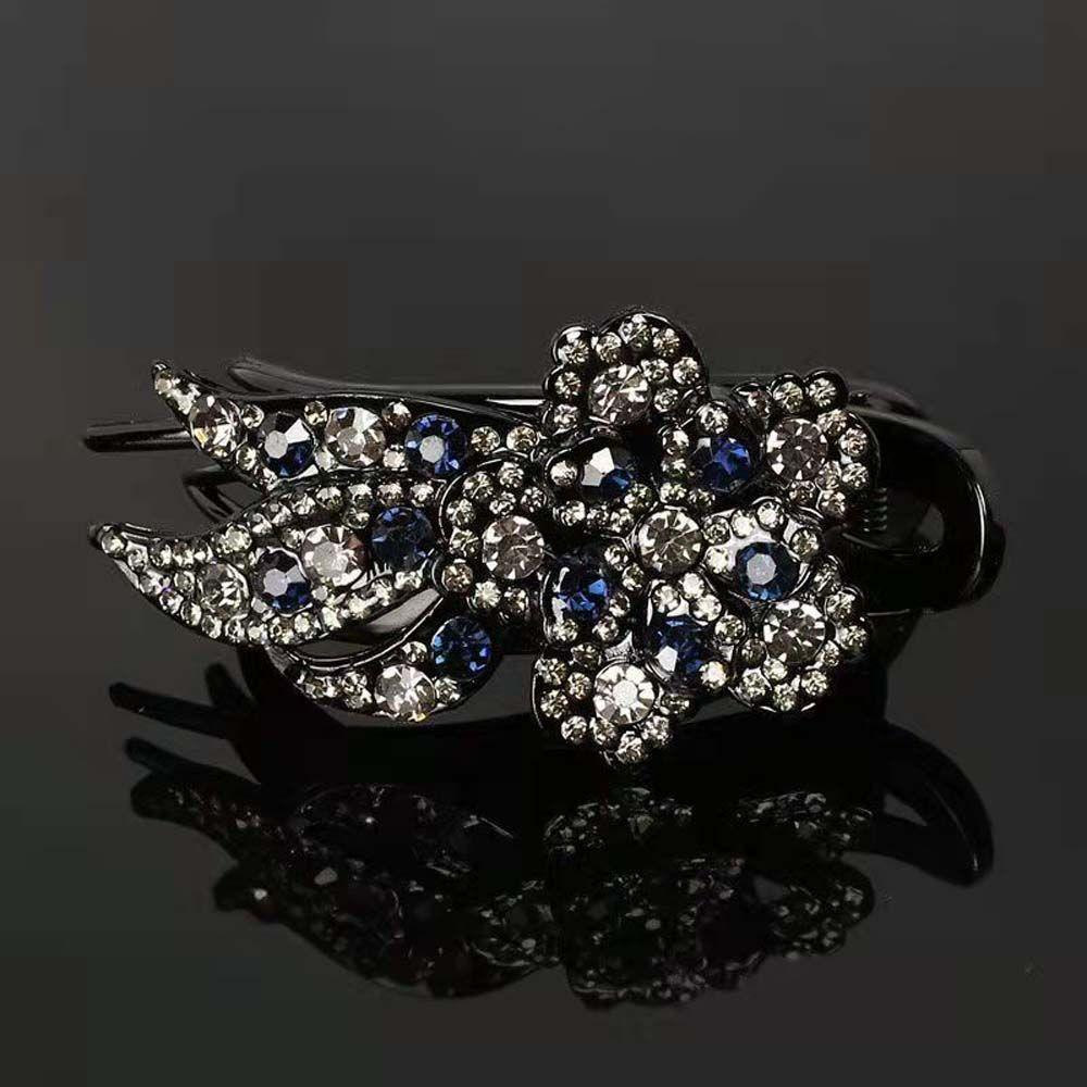 Заколка для волос в стиле ретро с цветком и кристаллами и стразами, женская заколка для волос, зажимы в виде утконоса, заколка для волос в корейском стиле