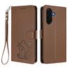 For Samsung Galaxy A57 5G Wallet Case with Wrist Strap Love Cat Pattern Imprint Leather Phone Cover