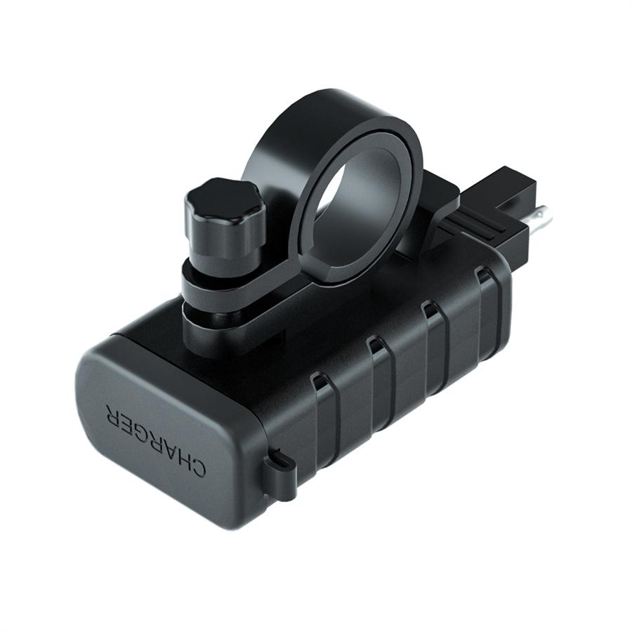 Мотоциклетное USB+Type-C QC3.0 Быстрое зарядное устройство с вольтметром, встроенное гнездо SAE, 1-метровый кабель с двойным гнездом SAE, 12-24В