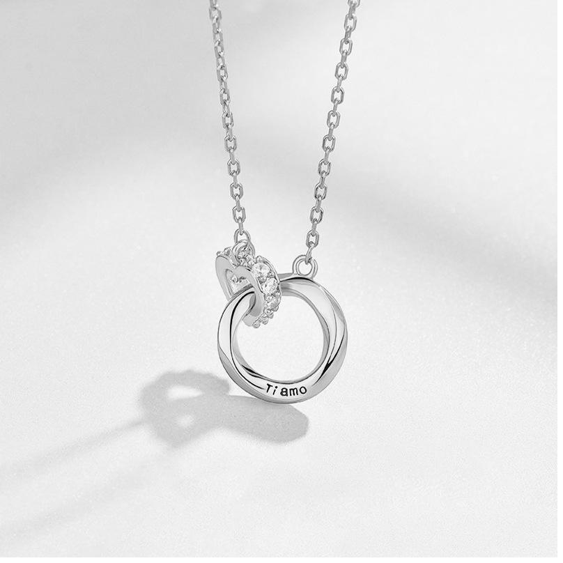 Кольцо из стерлингового серебра ожерелье для девочек S925 легкая роскошная цепочка на ключицу для меньшинства