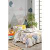 Parure de lit - 1 housse de couette 220 x 240 cm + 2 taies d'oreiller 60 x 60 cm - 100% coton renforcé - Moutarde