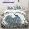 Peacock 2  Pattern Bedding Quilt Set Quilt Cover Pillowcase Home Decoration  Gift (1 * duvet cover + 2 * pillowcase, without core)