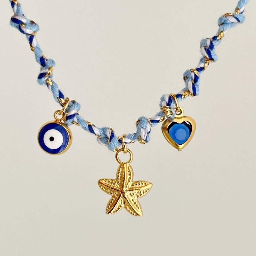 Starfish Conch Shell Necklace Boho Charm Pearl Pendant Necklace Vintage Seashell Choker  Gifts