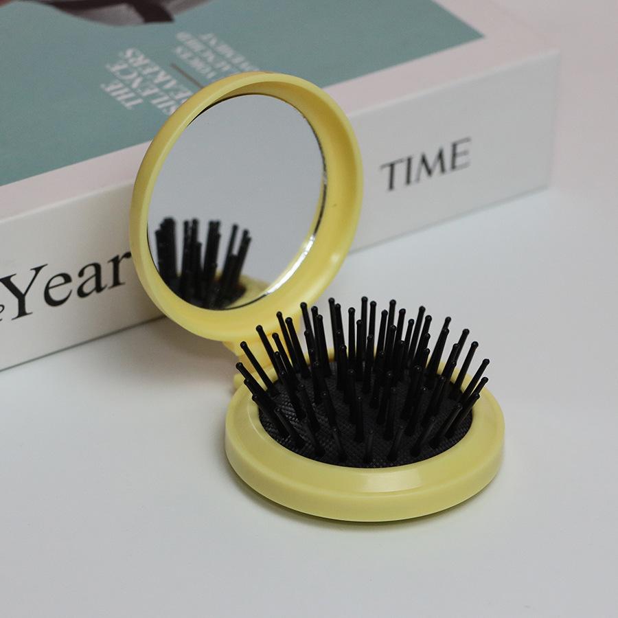 Компактная складная расческа с зеркалом и массажем воздушной подушкой для девочек