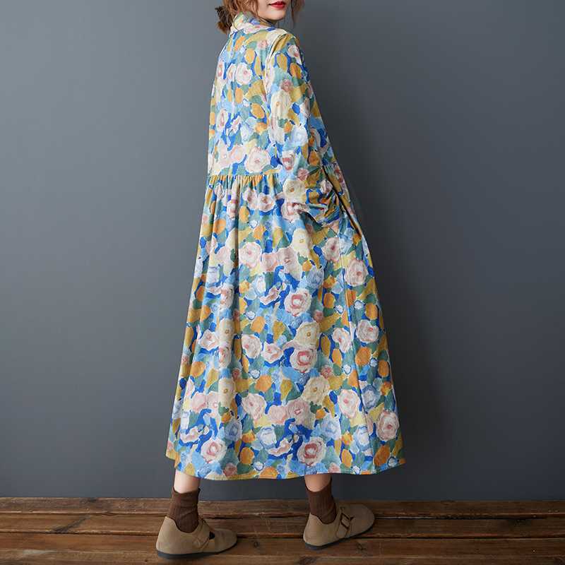 Женское свободное вельветовое платье миди, стройнящее фигуру