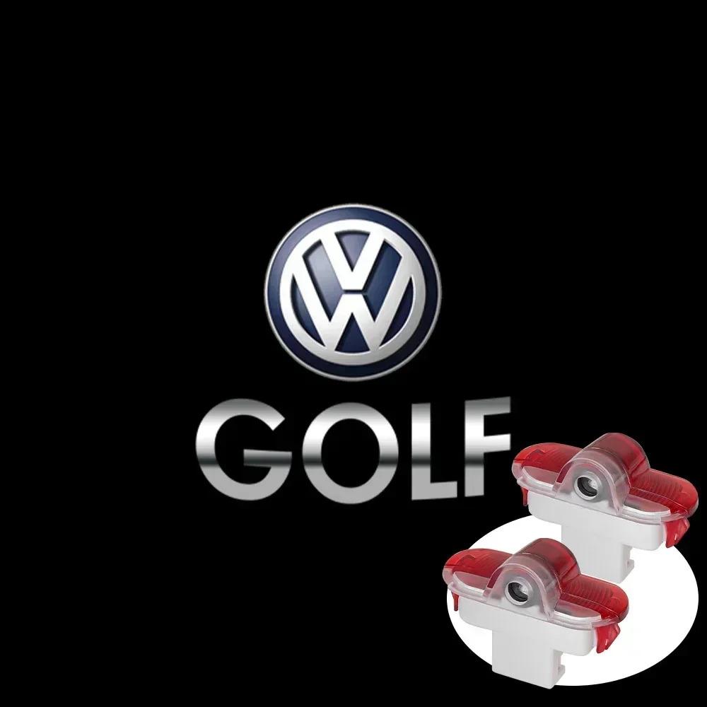 For Volkswagen VW Lavida Touran Caddy Beetle Golf Bora 2PCS Led Car Door Welcome Lamp Wireless Laser Projector Logo Night Light ck1