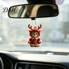 Christmas Tree Hanging Trinkets Santa Cat Ornament, Acrylic Car Mirror Decor with Decorative Animal Pendants Reindeer Antlers, 2D Cute Bag Charm