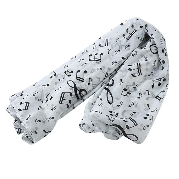 1 шт., женский шарф, красивая музыкальная нота, шифоновый шейный шарф, шаль, шарфы-глушитель, платок