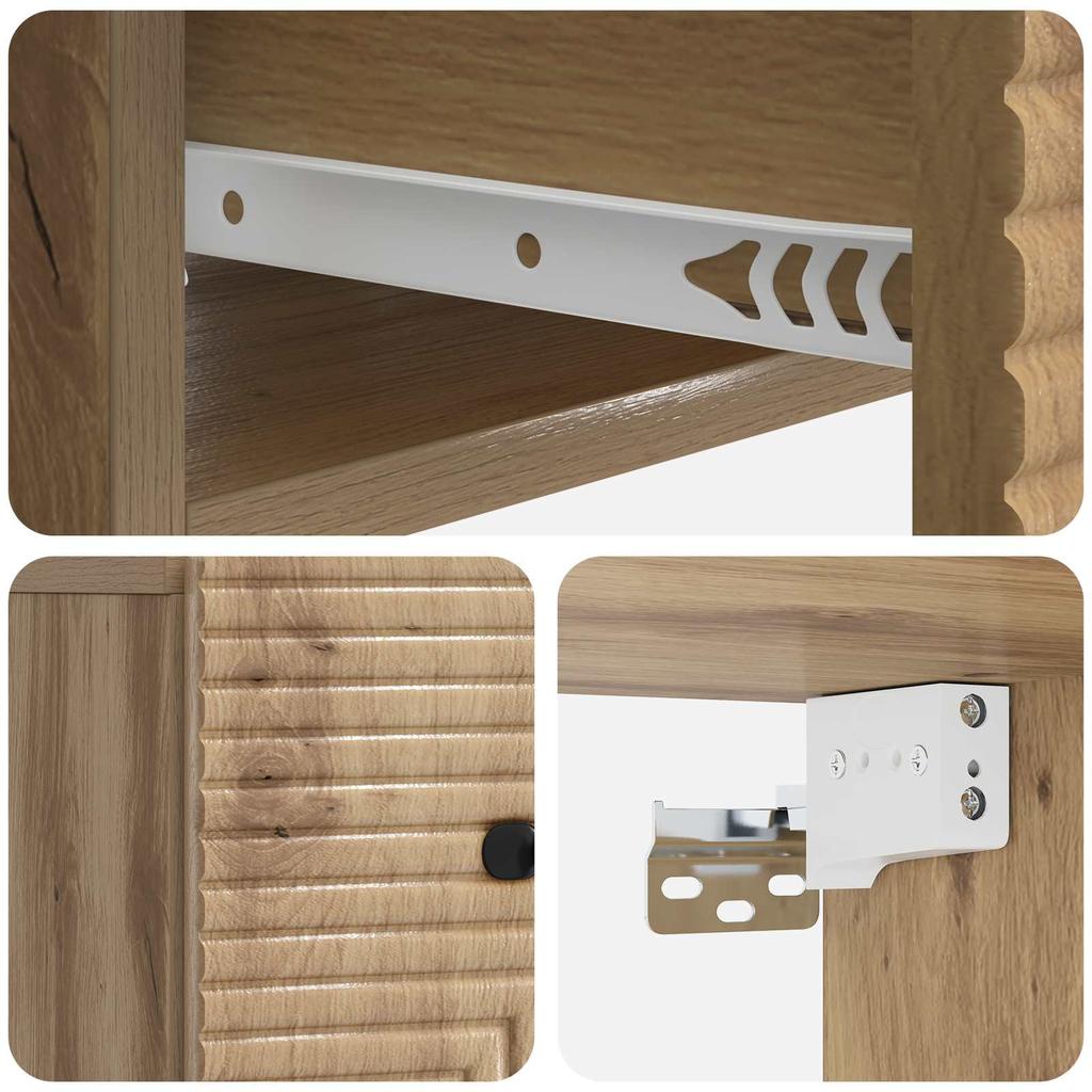 Wall Mounted Nightstand Artisan Oak 34.5 x 33 x 20 cm