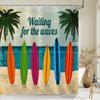Waterproof Shower Curtains Beach Ocean Surf 3d Bathroom Curtains With Hooks Printing Decoration 180*240cm Washable Bath Screen