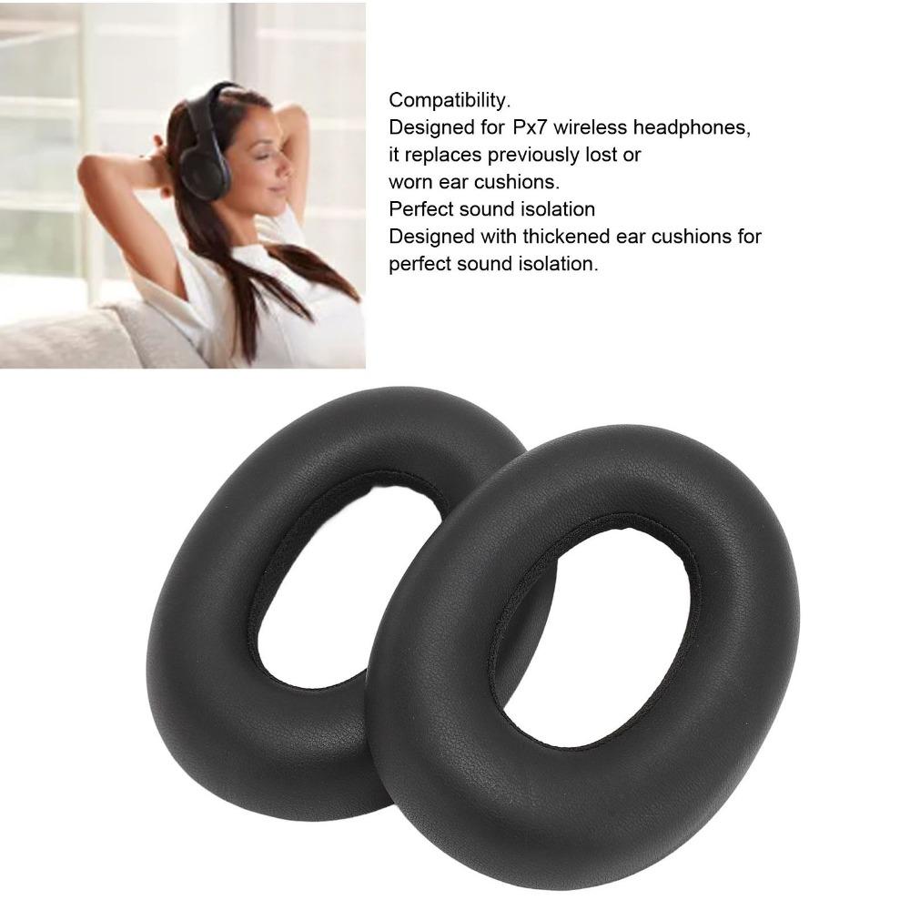 2PCS Leather Noise Isolation Ear Cushions for Bowers Wilkins Px7 Wireless Bluetooth Headphones