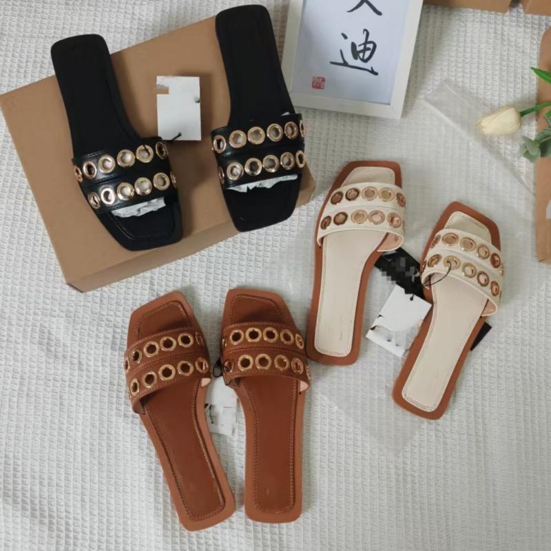Женские шлепанцы-вьетнамки от модного дизайнера, роскошные дизайнерские сандалии, повседневные шлепанцы на плоской подошве, летние женские сандалии, новая обувь для женщин