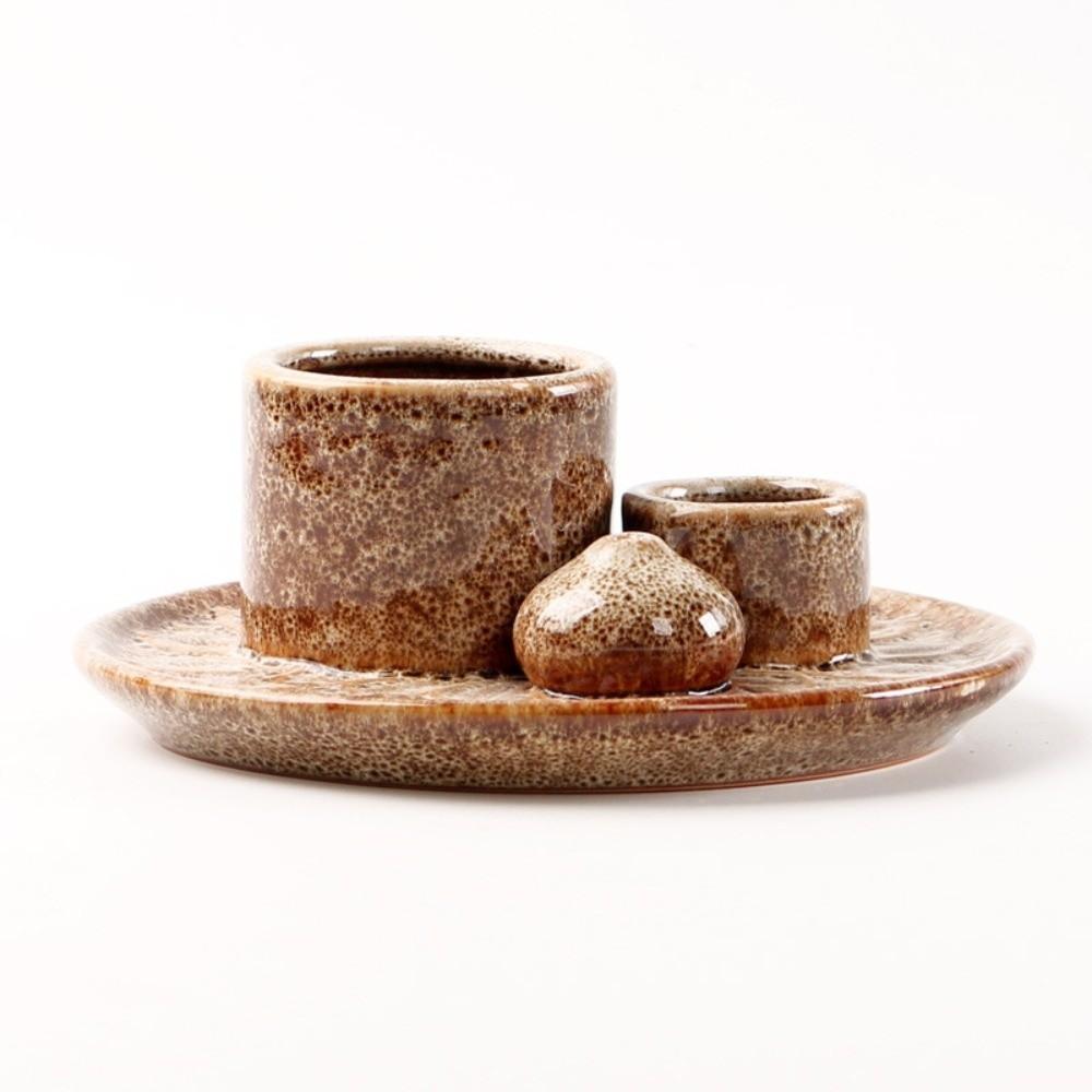Simple Design Candle Holder Multifunctional Ceramic Incense Tray Incense Stick Holder Room Decor