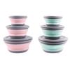 Portable Folding Lunch Box Bowl Sets Silicone 3Pcs/Set Food Container Outdoor Camping Tableware Set Foldable Salad Bowl with Lid