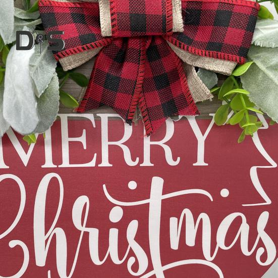 Рождественская приветственная табличка на дверь, праздничная вешалка для входной двери, украшение на венок, веселый рождественский деревянный знак, декор для домашней вечеринки