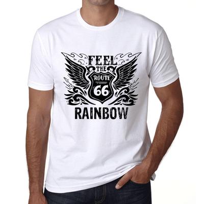 Мужская винтажная футболка Футболка с рисунком Feel The Rainbow White