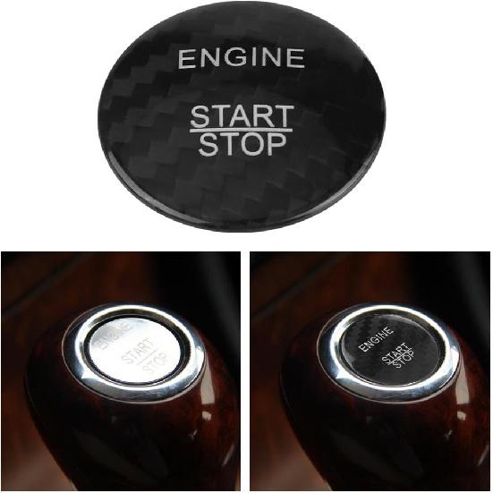 Car Engine Start Button Cover, Carbon Fiber Push to Start Button Cover for Mercedes Benz A B C GLC GLA CLA ML GL Class W176 W246 W205 X253 X156