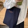 Retro Double Sided Plaid Canvas Bag Korean Style Bohemian Messenger Bag Denim Shoulder Bag  Outdoor