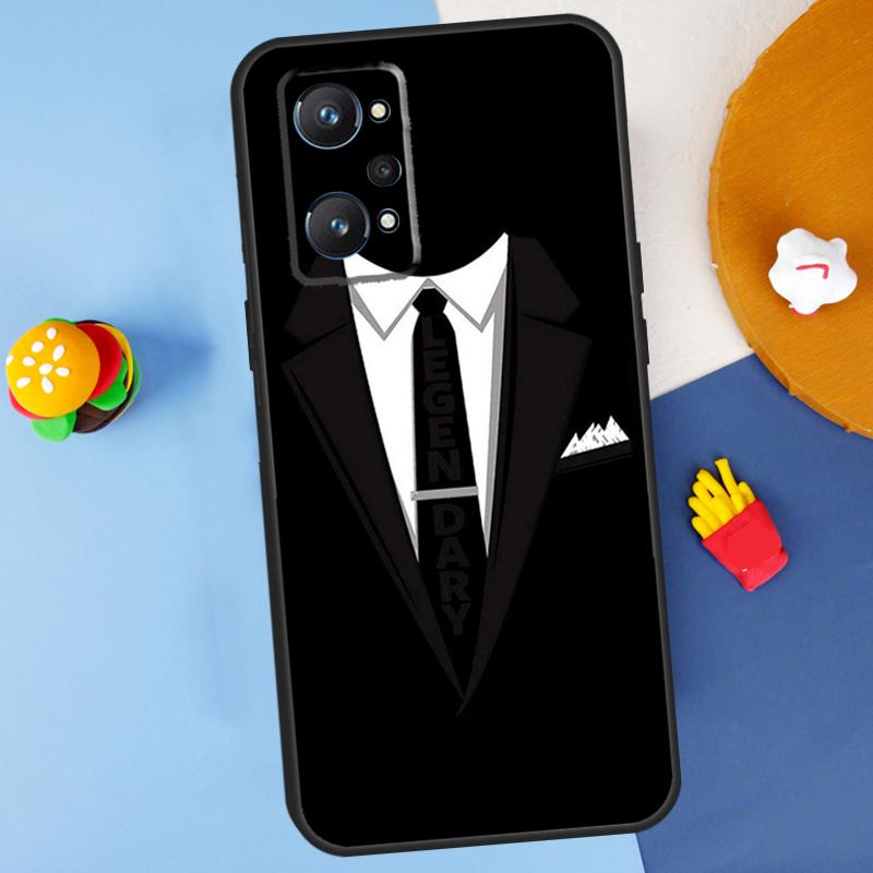 Man Suit Shirt Tie For Realme GT7 Pro GT 6T 6 5 C67 C61 C55 C53 C51 C21Y C25S C75 10 11 12 13 14 Pro Plus Case