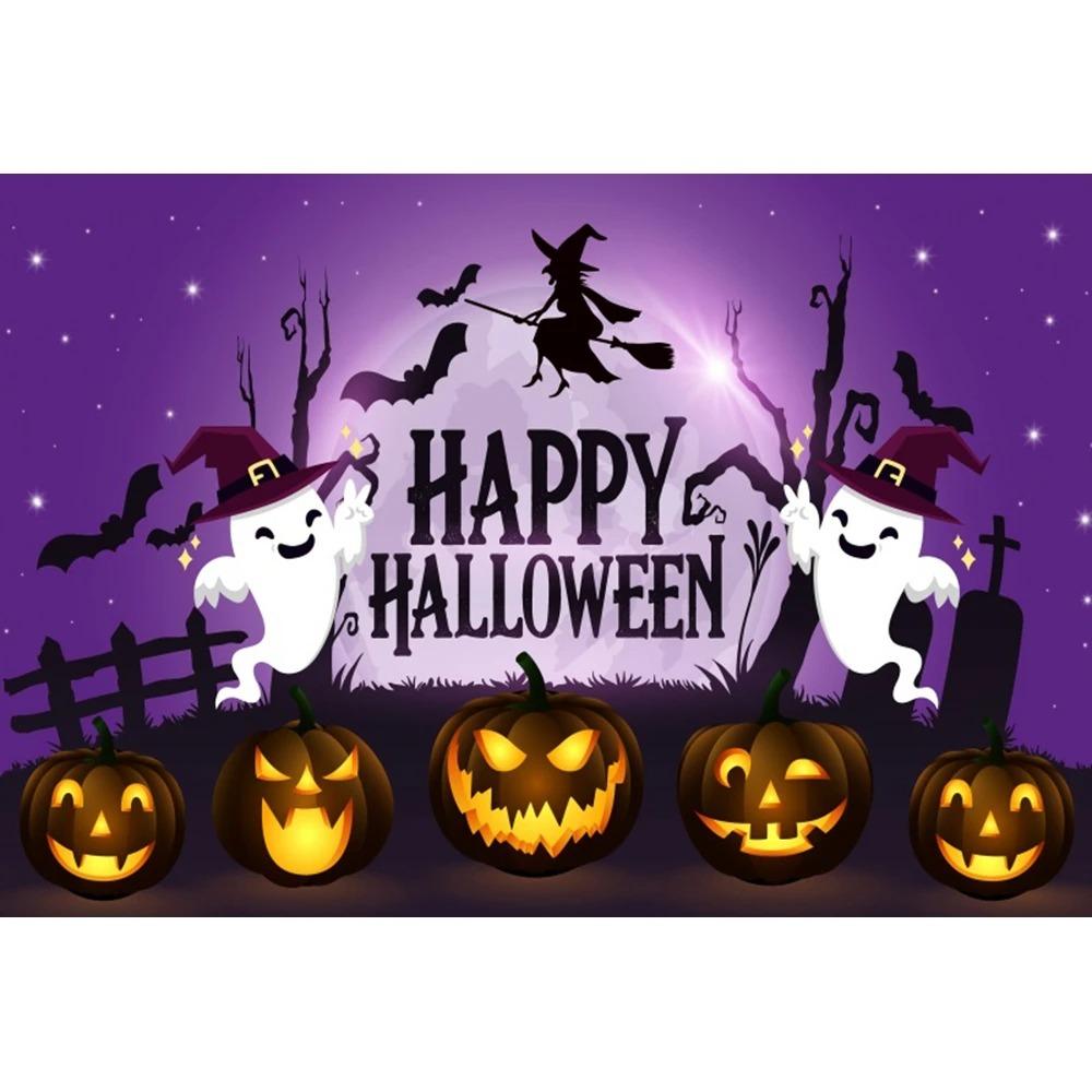 Счастливого Хэллоуина вечеринка украшение подвесная ткань ужас луна тыква ведьма летучая мышь замок фотостудия фон ткань