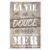 [Q8266] - Brown 'Messages' Canvas (Life Is Sweet by the Sea) - 40x60 Cm