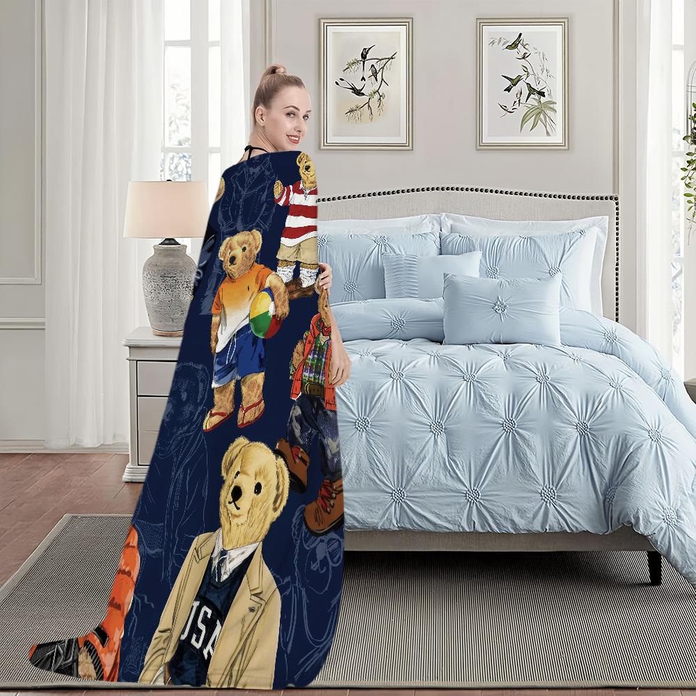 Модное Милое Плюшевое Одеяло B-Bears Коврик для Дивана-Дремоты для P-POLO-S Гостиной Теплый Офис Спальня День Рождения Дом Путешествия Детские Подарки