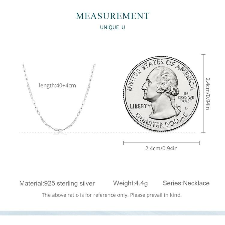 BAMOER, стерлинговое серебро 925 пробы, блестящее циркониевое ожерелье, О-цепочка, звено для женщин, подарок на день рождения, помолвка, ювелирные изделия