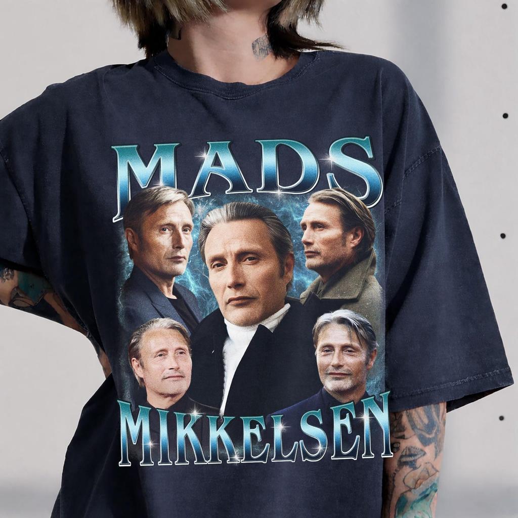 Mads Mikkelsen Shirt, Vintage 90s Bootleg Hannibal Lecter Graphic Tee, Retro Actor Unisex T-Shirt, TV Show Movie Fan Gift
