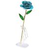 Long Stem Dipped 24k Gold Rose in Gift Box with Stand (Light blue Rose with Stand)