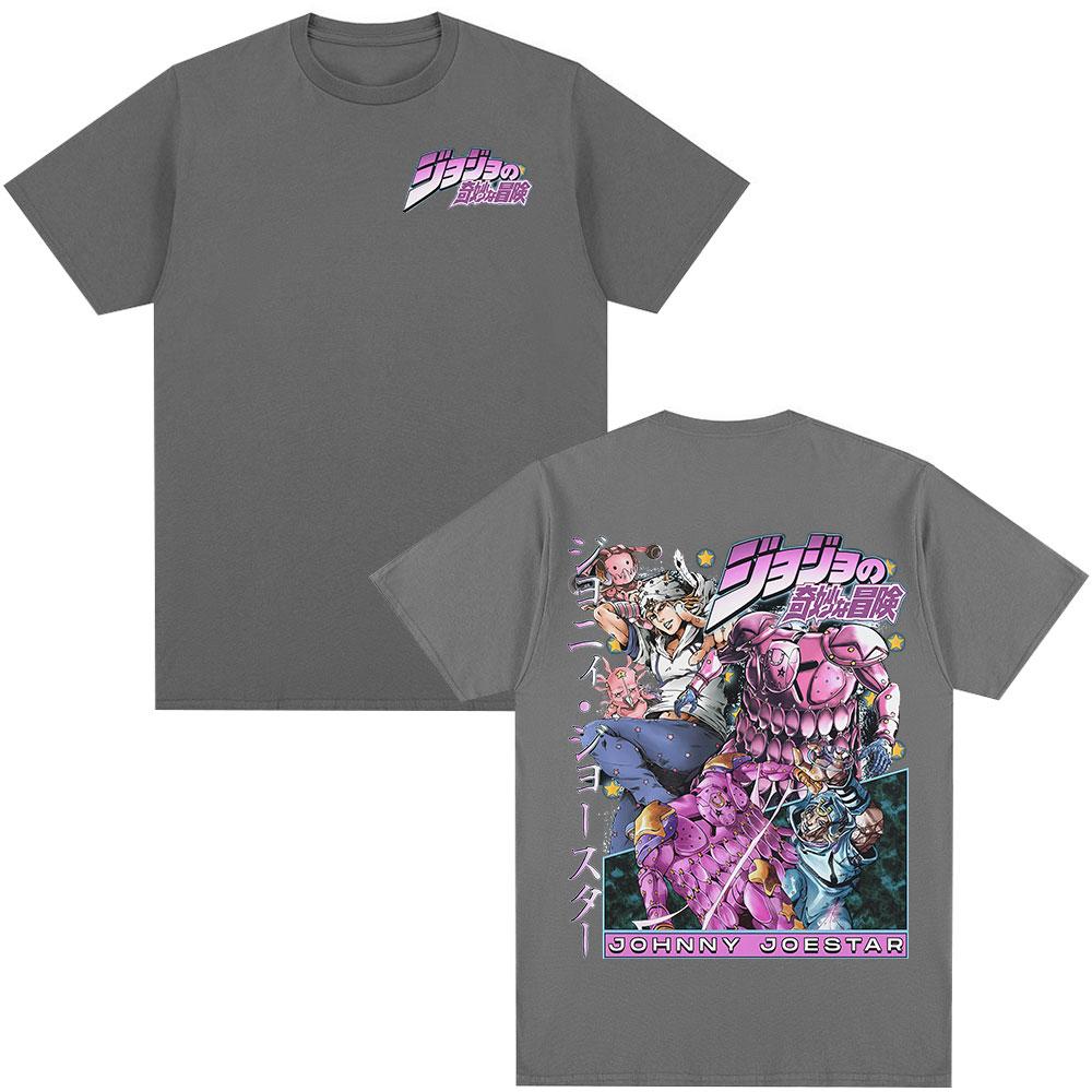 Аниме JoJo's Bizarre Adventure Футболка STEEL BALL RUN Джонни Джостар Манга Футболки Мужские Женские Хлопок Повседневная Короткий Рукав Футболка