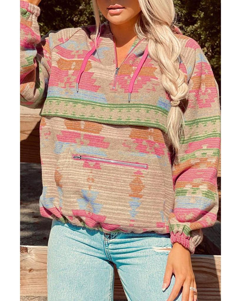 Azura Exchange Толстовка с капюшоном на молнии с принтом и карманом-кенгуру