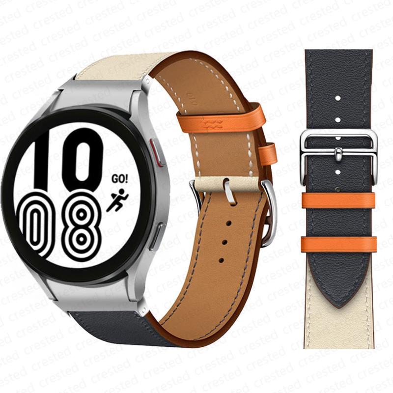 20mm Band For Samsung Galaxy Watch 6 4 classic/5 Pro 44mm 40mm 47mm 43mm 45 No Gaps Leather Bracelet Correa Galaxy Watch 6 Strap
