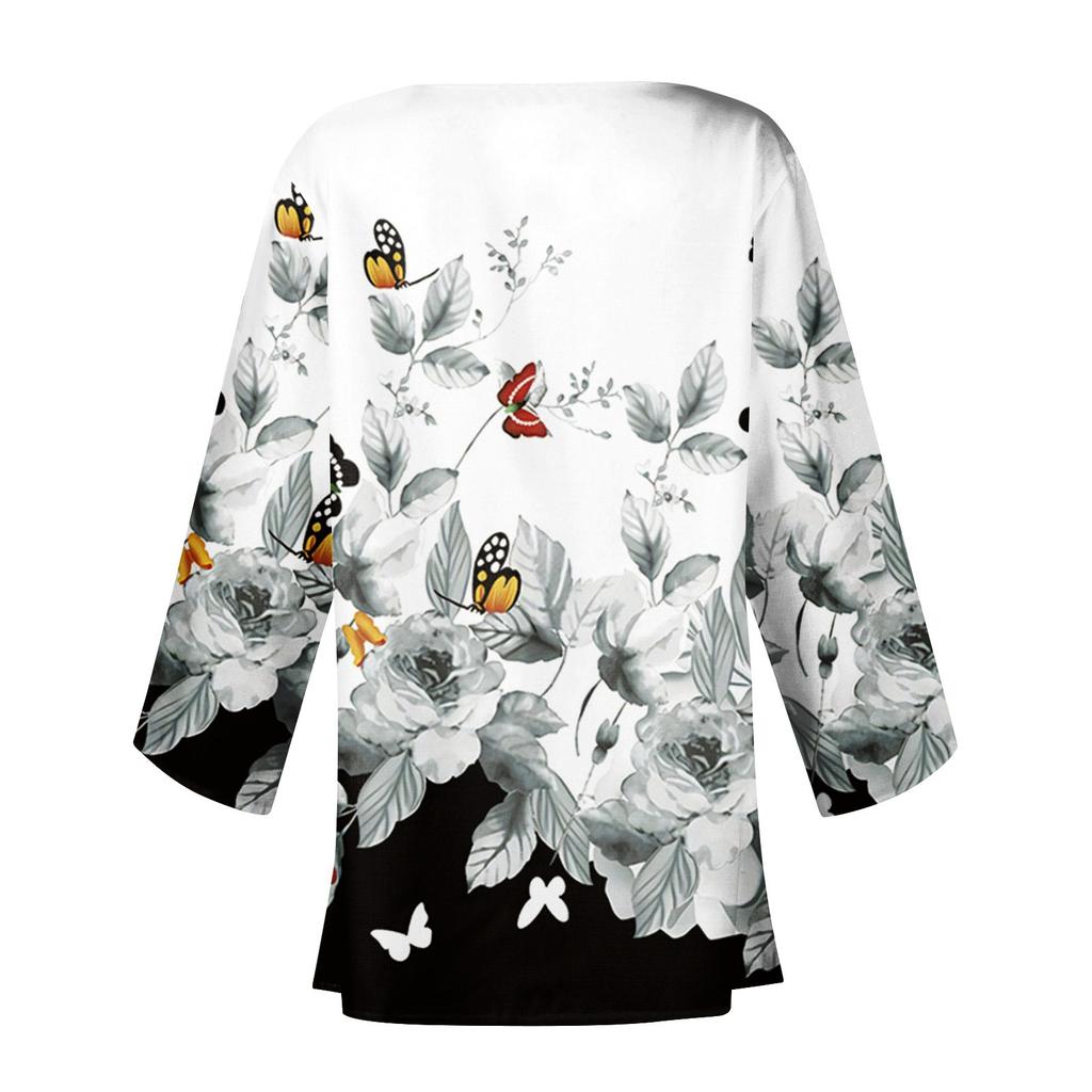 Женская повседневная модная легкая куртка средней длины с принтом в стиле ретро, ​​кардиган