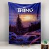 The Thing Remake Tapestry Wall Hanging, Antarctic Creature Art, Horror Movie Wall Decor for Bedroom Man Cave