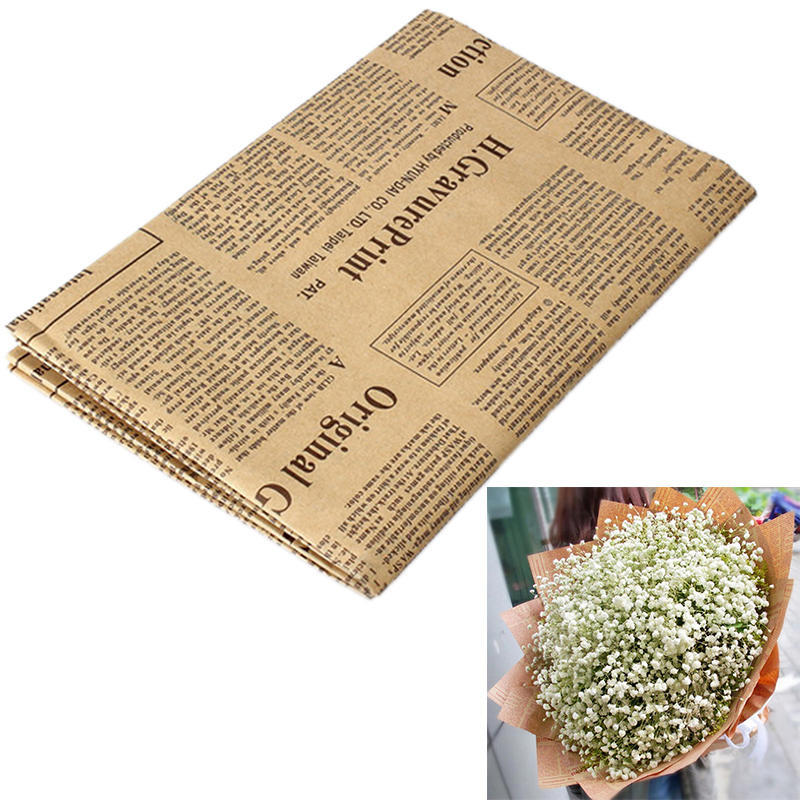 Упаковочная бумага, подарочная упаковка, двусторонняя рождественская крафт-бумага, винтажная