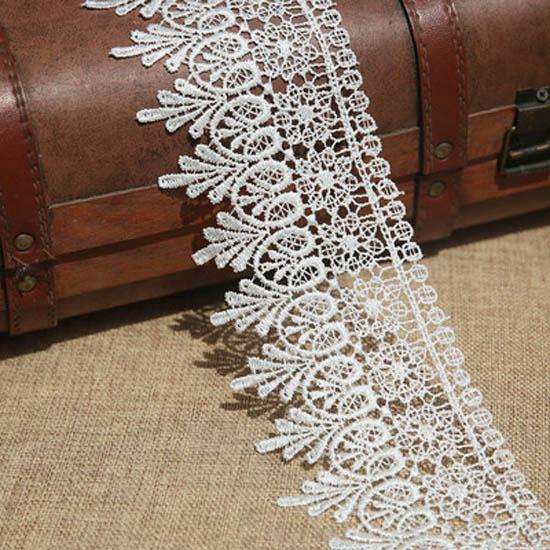 2 Y/Lot(182cm) Embroidered Net Lace Fabric Black White Coffee Lace Trim DIY Sewing Handmade Craft Materials 9.5CM Wide