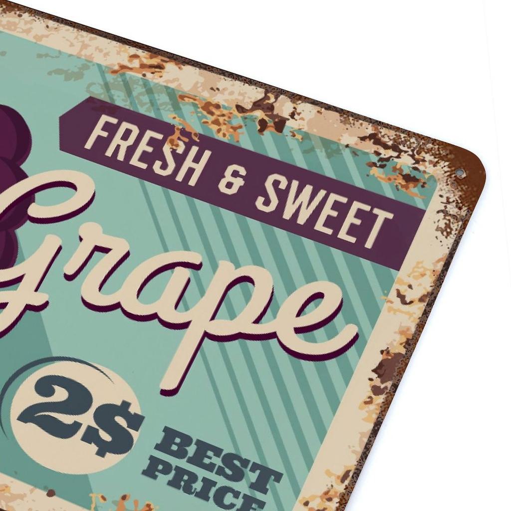 1-Pack Rustic Retro Wall Metal Plaque, 20×30cm and 30×40cm, Shabby Rust Decor for Bar, Kitchen or Reading Room