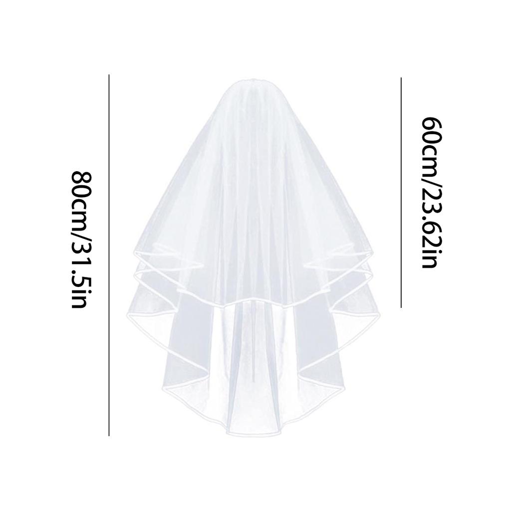 Bridal Veil Wedding Women'S Simple Short Wedding Veils For Brides With Comb For Brides Shower Party Chucky Costume Halloween