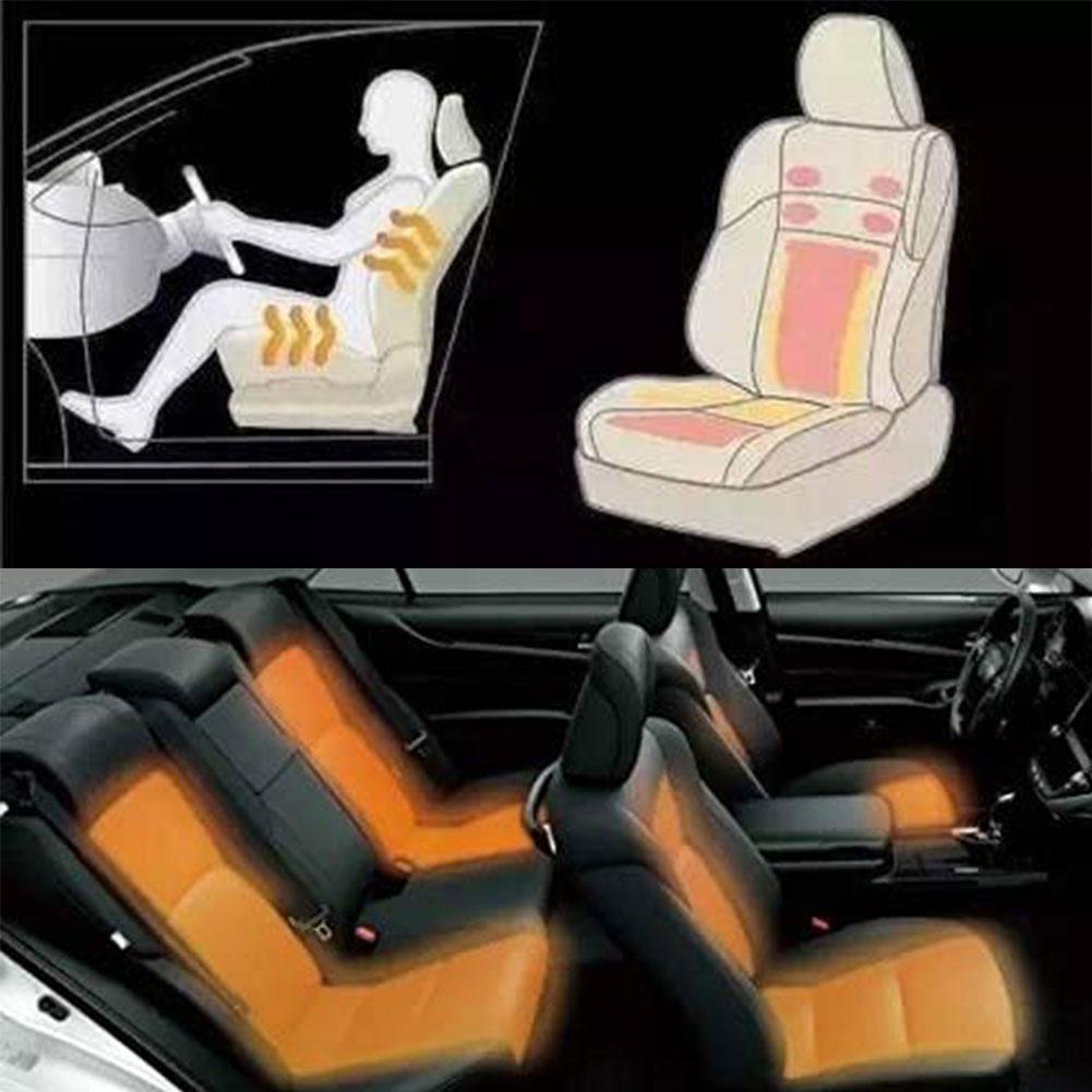 Car Carbon Fiber Heating Seat Cushion Heating Car Seat Heating Cushion Kit Winter Warm Seat Cover Set