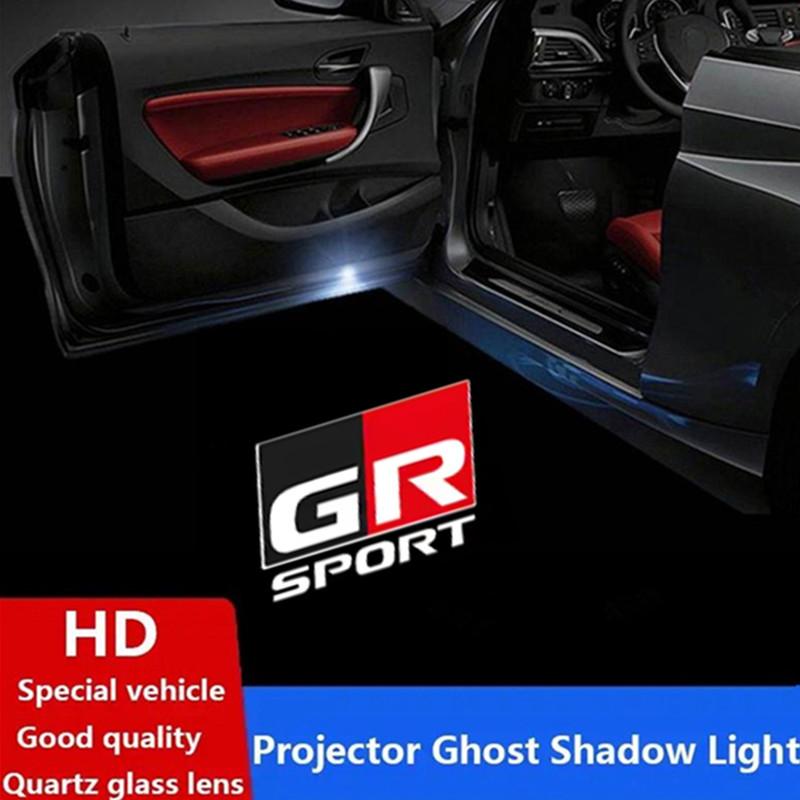 LGPE6 2PCS For Toyota GR Sport C-HR RAV4 Prado Prius Camry Corolla YARiS Logo Led Car Door Welcome Lights Laser Projector Decor Lamps