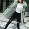 BITCED Winter Women's Mid-Length Cotton Coat with Large Fur Collar and Fleece Lining