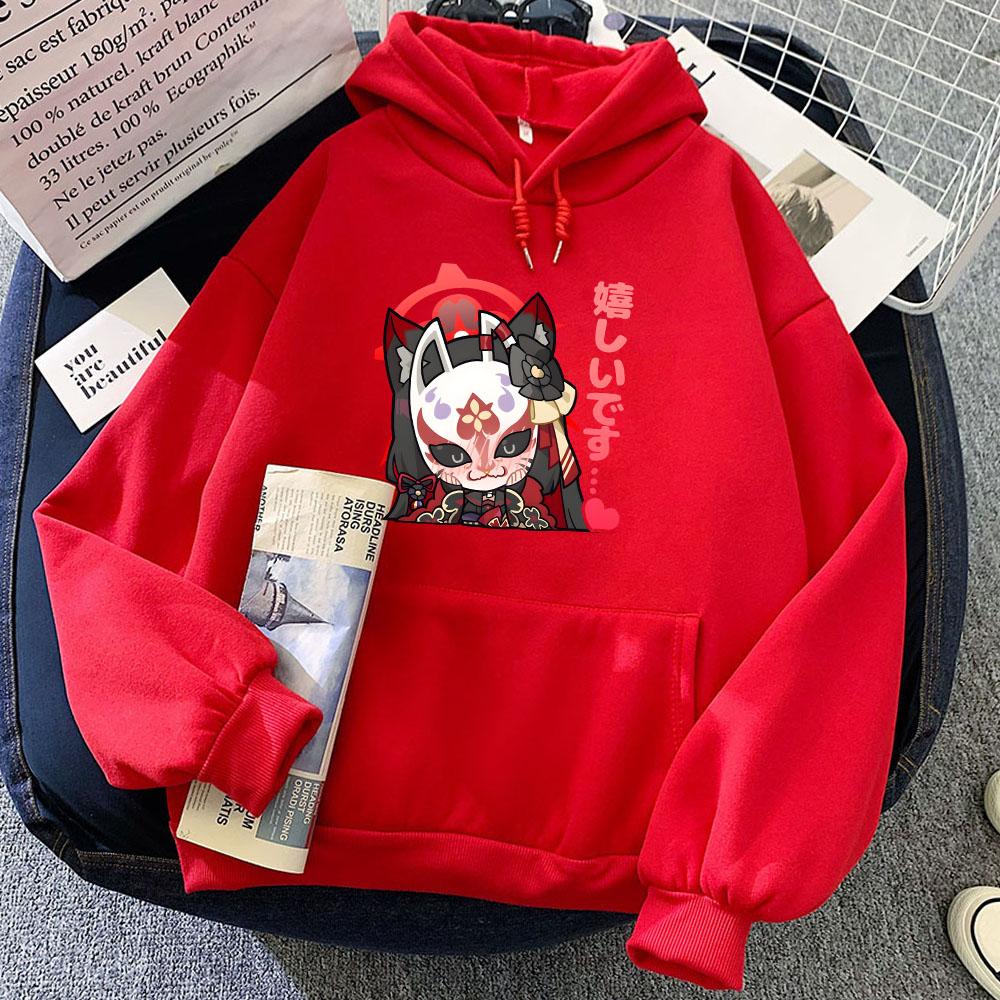 Blue Archive Вакамо Свитшот Толстовка Молодая девушка Худи Харадзюку Манга Худи Свитшот Пара Длинный рукав Женская одежда