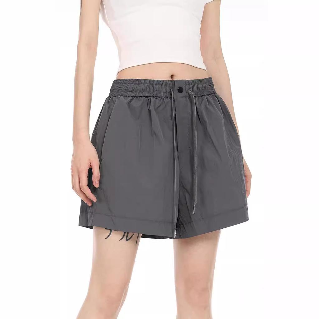 Wide-legged Work Shorts for Women In Summer New High-waist Loose A-line Casual Small Straight-leg Pants