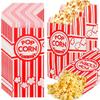 200pcs Popcorn Favor Bags Red Striped Candy Paper Bags Nougat Biscuit Bread Toast Bags For Movie Birthday Party Snacks Goods Bag