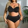 Plus Size Lingerie Set for Women Half Cup Wired Underwear Set Plain Unlined Thin Bra and Panty Set 85C-110D