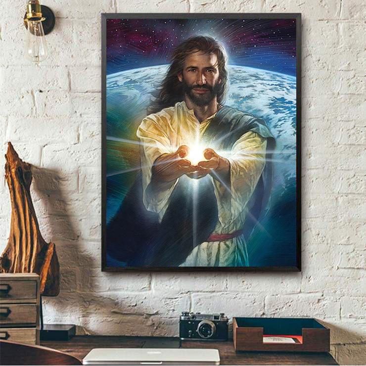 Jesus Full Painting Diamond Earth Diamond Embroidery Round Drill Rhinestone Diamond
