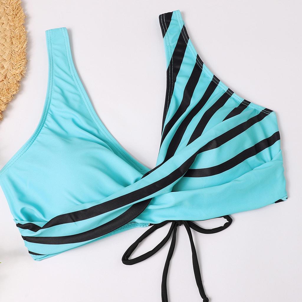 Женское раздельное сексуальное цветное лоскутное бикини с нагрудником без стальной поддержки, купальник
