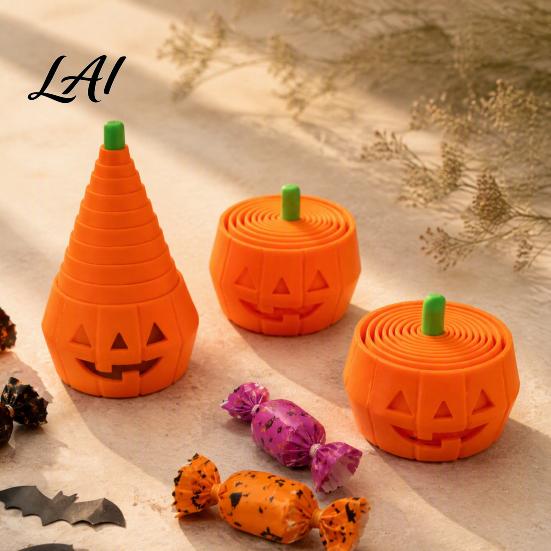 Portable Holiday Gifts 3D Printed Halloween Pumpkin Fidget Toy Retractable Spiral Stress Relief Educational Sensory Toys Ornament Flexible